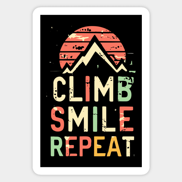 Free Climbing Boulderer Mountain Rock Bouldering Climber Gym Retro Sticker by AimArtStudio